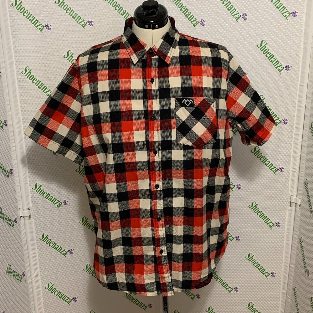 Middle Of Beyond Button Down Shirt Twin Peaks MOB Buffalo Plaid Red Mens XL